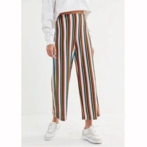 Urban outfitters terry cropped striped wide leg pants size xs